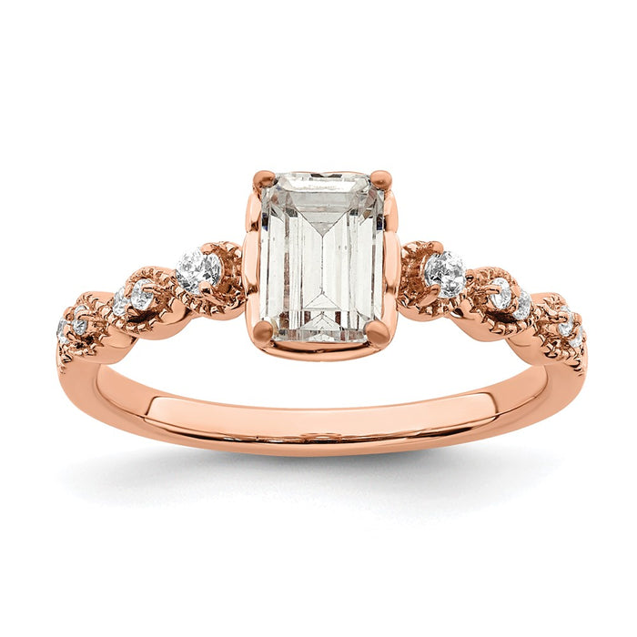 Buy Stylish 14k Rose Gold Semi-Mount Engagement Ring for 1 Carat Emerald-Cut-1
