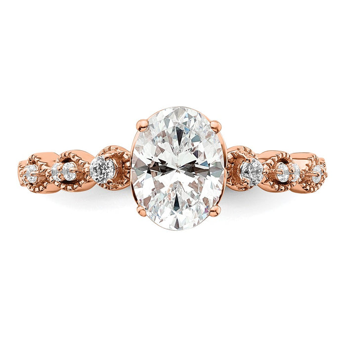 Buy Exclusive 14K Rose Gold Semi-Mount Engagement Ring for 1 Carat Oval-4