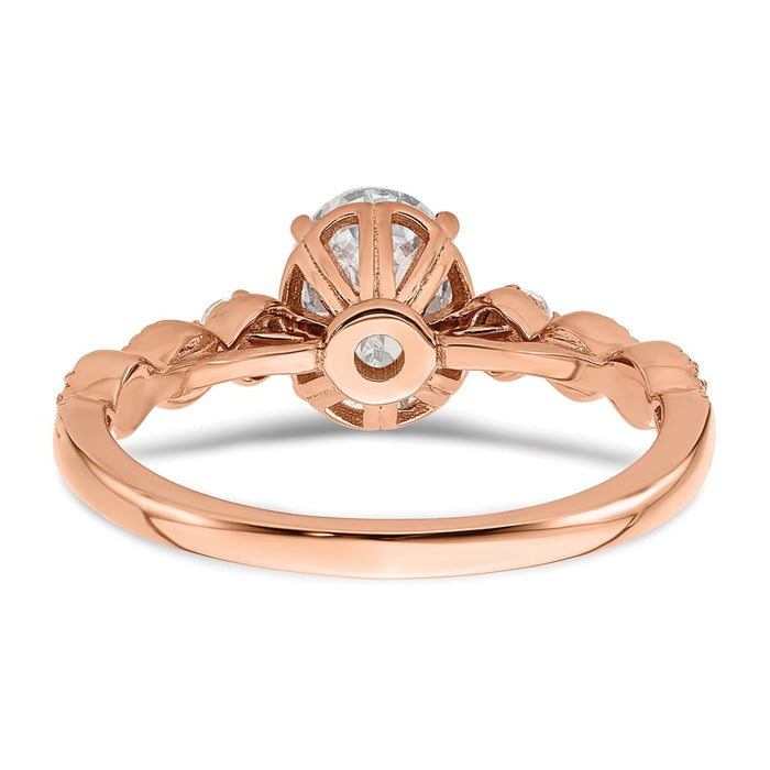 Buy Exclusive 14K Rose Gold Semi-Mount Engagement Ring for 1 Carat Oval-5