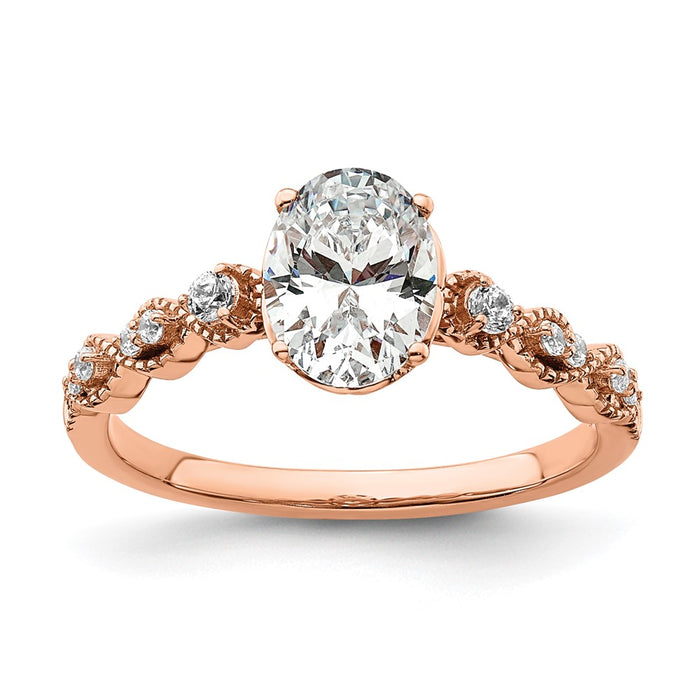 Buy Exclusive 14K Rose Gold Semi-Mount Engagement Ring for 1 Carat Oval-1