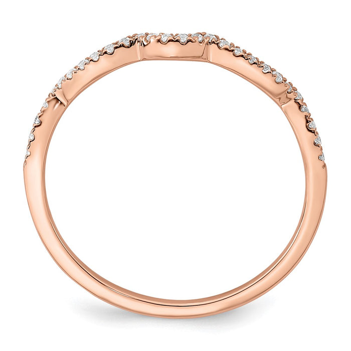 Buy Exclusive 14K Rose Gold Wedding Band with 1/15 Carat Diamond Accents-2