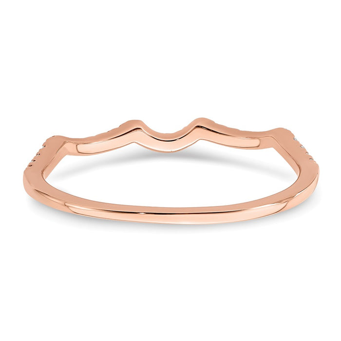 Buy Exclusive 14K Rose Gold Wedding Band with 1/15 Carat Diamond Accents-5