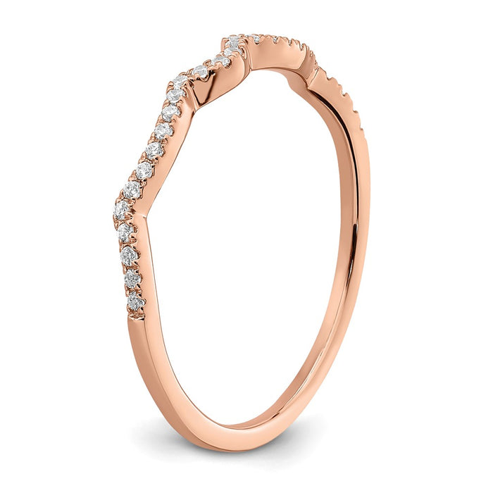Buy Exclusive 14K Rose Gold Wedding Band with 1/15 Carat Diamond Accents-6