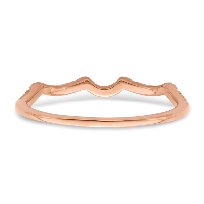 Exclusive 14K Rose Gold Contoured Wedding Band with 1/15 Carat Diamonds-5