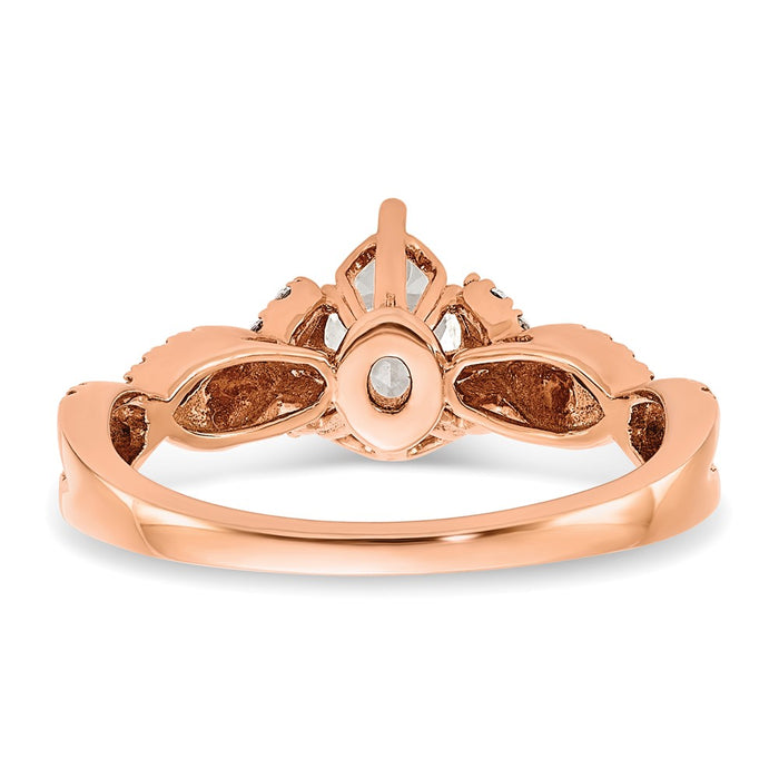 Exclusive 14K Rose Gold Criss-Cross Engagement Ring, 1 Carat Pear & Diamond Accents-5