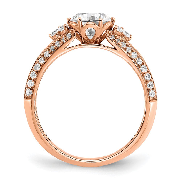 High-Quality 14K Rose Gold Semi-Mount Engagement Ring for 1 Carat Stone-2