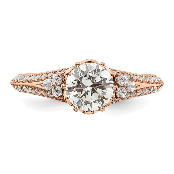 High-Quality 14K Rose Gold Semi-Mount Engagement Ring for 1 Carat Stone-4
