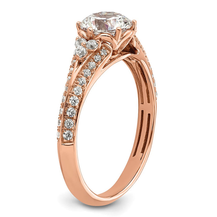 High-Quality 14K Rose Gold Semi-Mount Engagement Ring for 1 Carat Stone-6