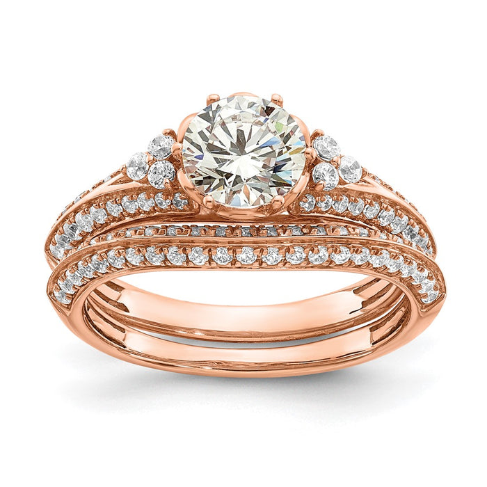 High-Quality 14K Rose Gold Semi-Mount Engagement Ring for 1 Carat Stone-7