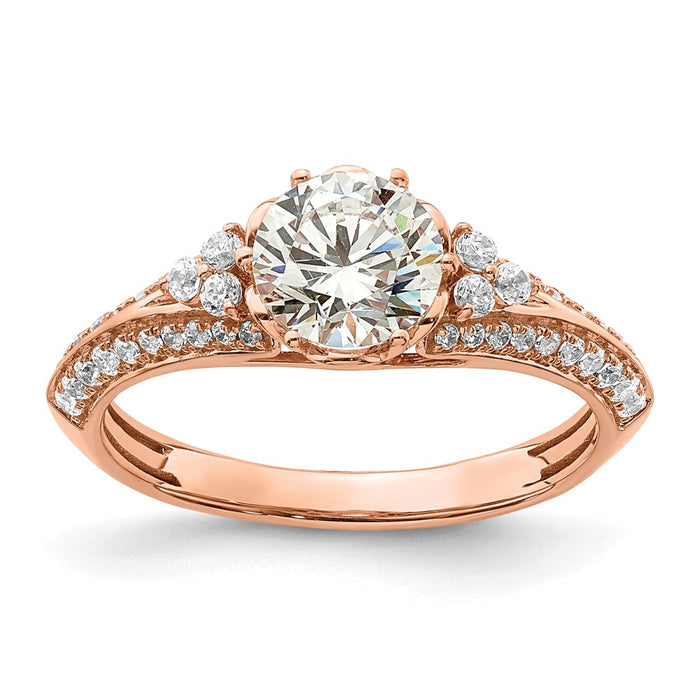 High-Quality 14K Rose Gold Semi-Mount Engagement Ring for 1 Carat Stone-1