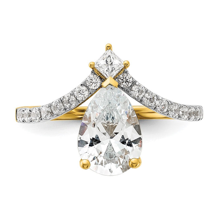 High-Quality 14K Gold Asymmetric Engagement Ring with 1/2 Carat Diamonds & 1.5 Carat Center - Stylish Value!-4