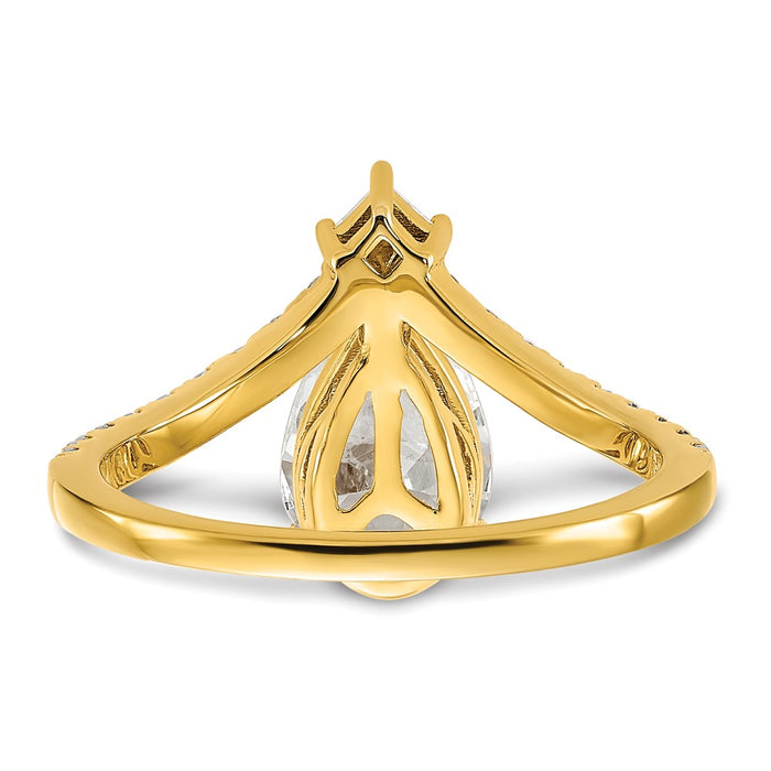 High-Quality 14K Gold Asymmetric Engagement Ring with 1/2 Carat Diamonds & 1.5 Carat Center - Stylish Value!-5