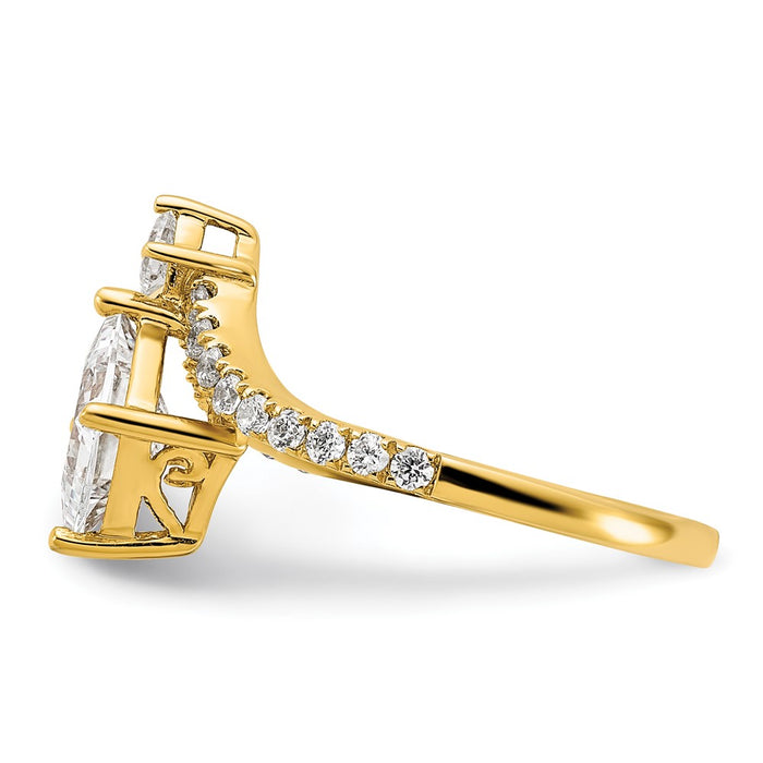 Buy 14K Asymmetric Semi-Mount Engagement Ring for 1.5 Carat Diamond - Stylish!-3