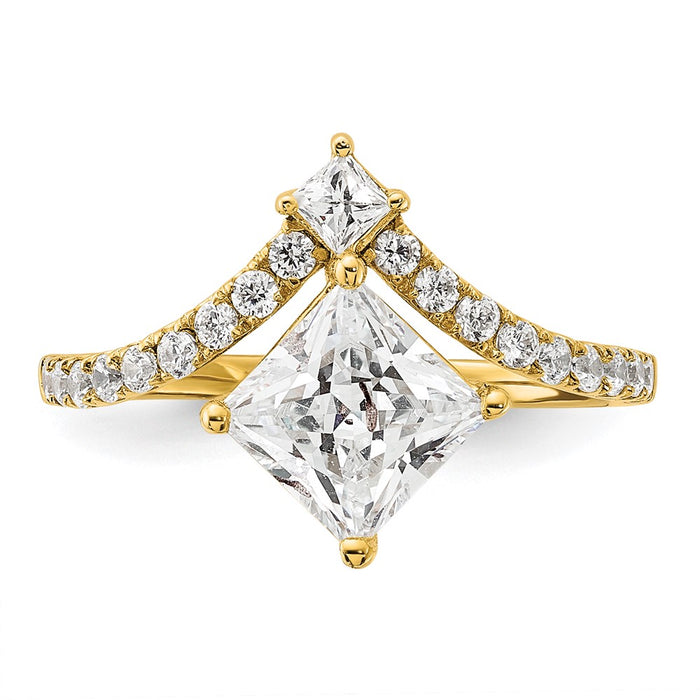 Buy 14K Asymmetric Semi-Mount Engagement Ring for 1.5 Carat Diamond - Stylish!-4