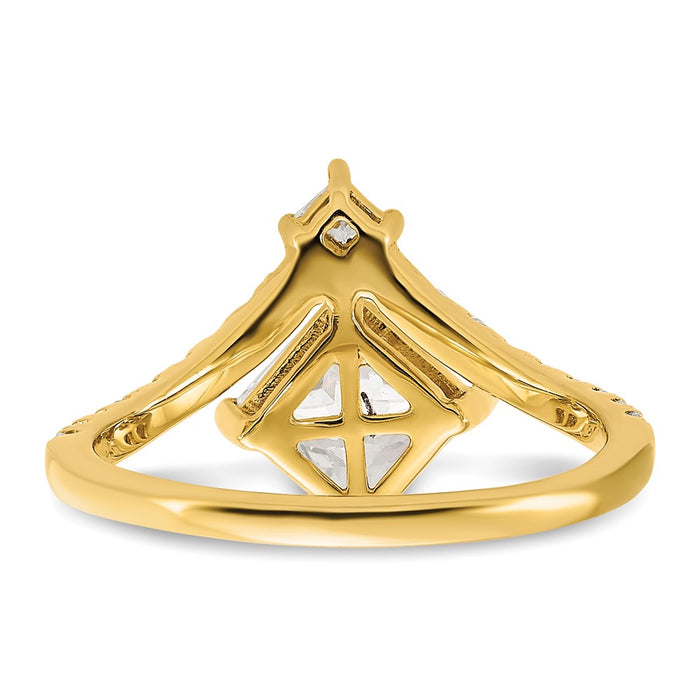 Buy 14K Asymmetric Semi-Mount Engagement Ring for 1.5 Carat Diamond - Stylish!-5