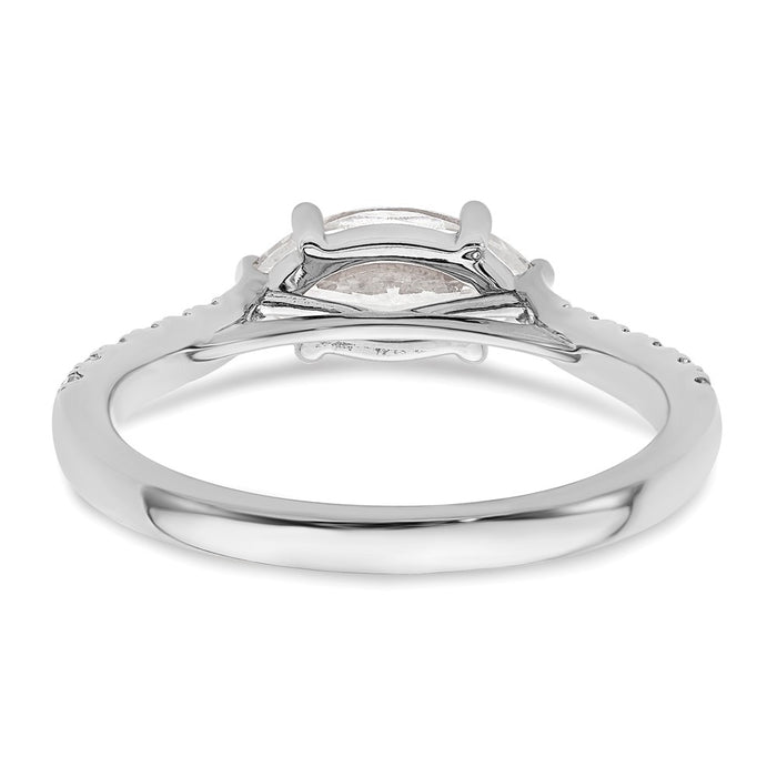 Buy Exclusive 14K White Gold East-West Engagement Ring with 1/5 Carat Diamonds-5