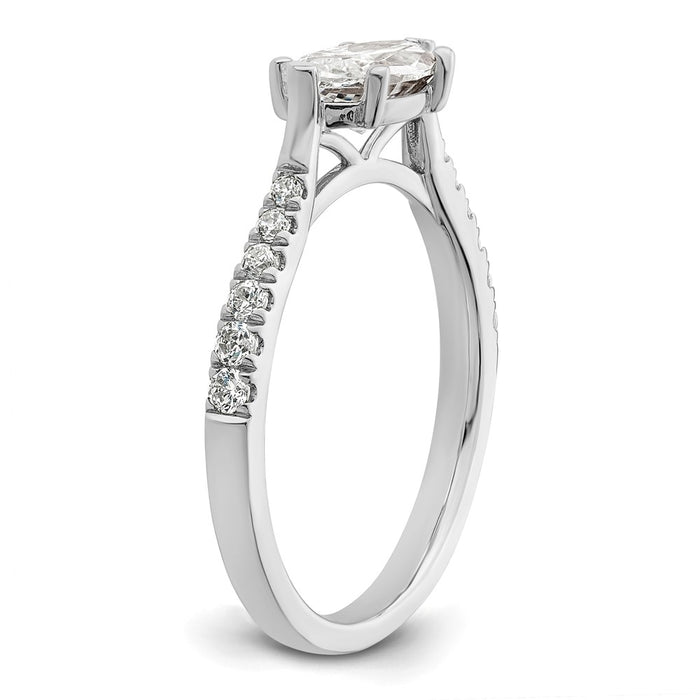 Buy Exclusive 14K White Gold East-West Engagement Ring with 1/5 Carat Diamonds-6