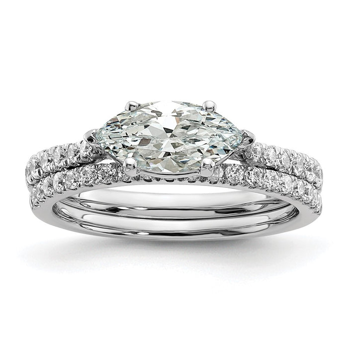 Buy Exclusive 14K White Gold East-West Engagement Ring with 1/5 Carat Diamonds-7