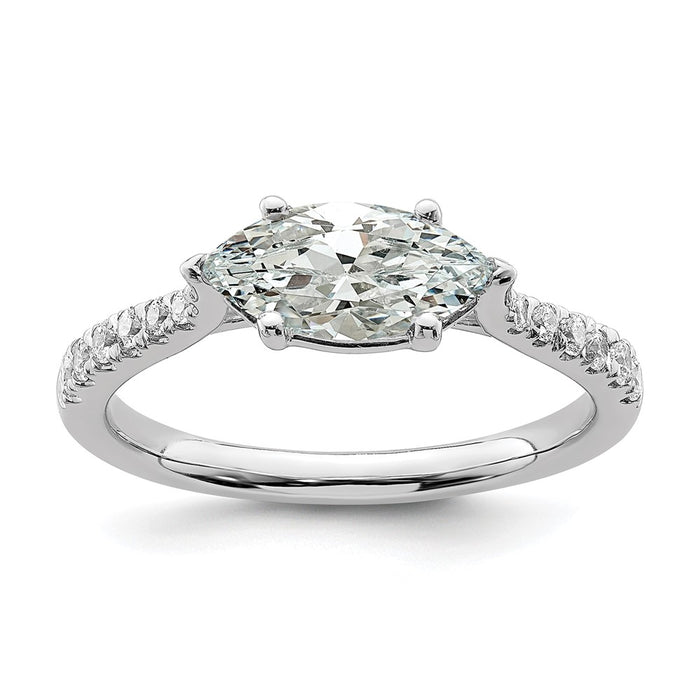 Buy Exclusive 14K White Gold East-West Engagement Ring with 1/5 Carat Diamonds-1
