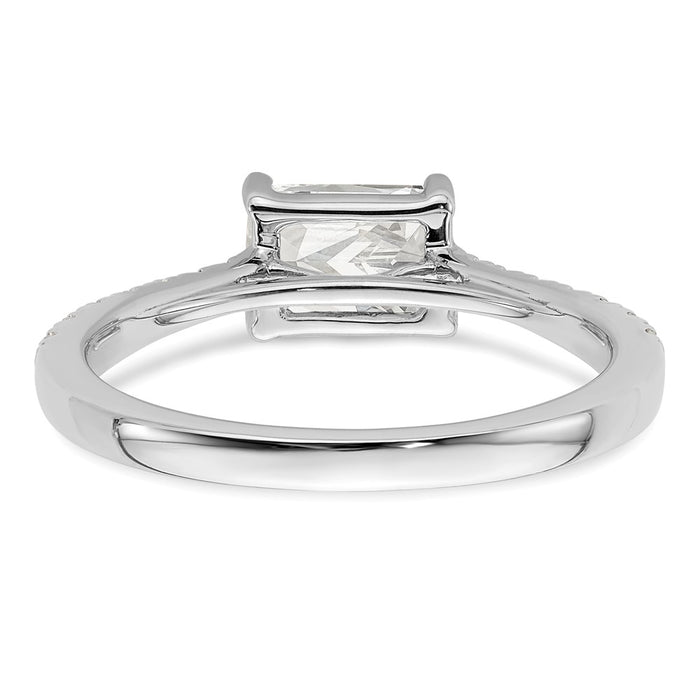 Buy Exclusive 14K White Gold East-West Semi-Mount Ring for 1 Carat Emerald-Cut-5