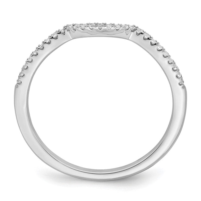 Buy Stylish 14K White Gold Contoured Wedding Band with 1/15 Carat Diamonds-2