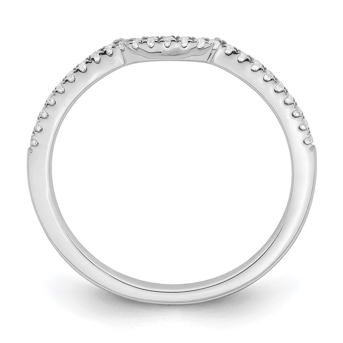 Designer 14K White Gold Contoured Wedding Band with 1/8 Carat Diamond Accent-2