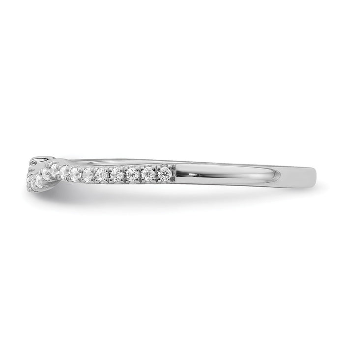 Designer 14K White Gold Contoured Wedding Band with 1/8 Carat Diamond Accent-3