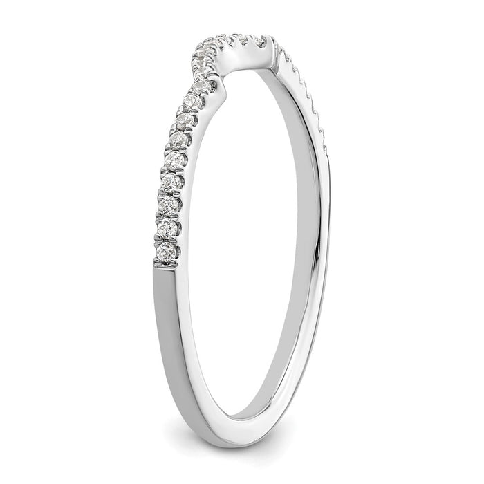 Designer 14K White Gold Contoured Wedding Band with 1/8 Carat Diamond Accent-6
