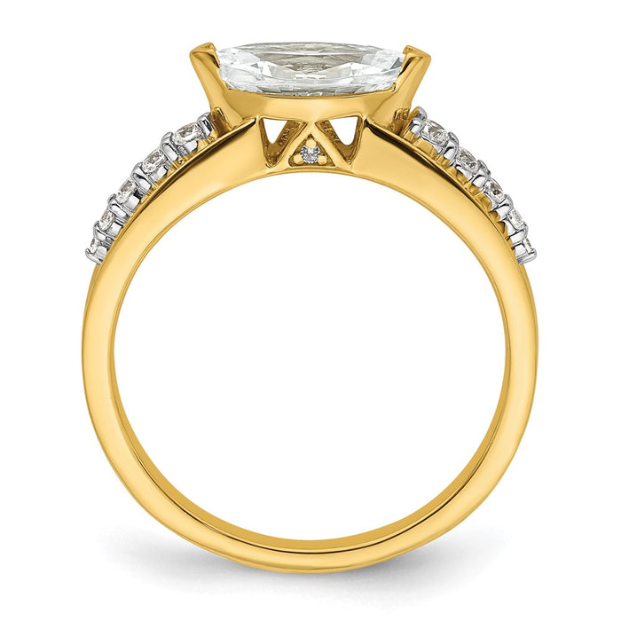 Exclusive 14K East West Semi-Mount Engagement Ring with 1/8 Carat Diamonds-2