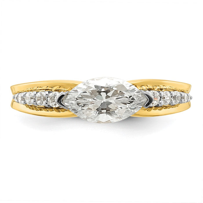 Exclusive 14K East West Semi-Mount Engagement Ring with 1/8 Carat Diamonds-4