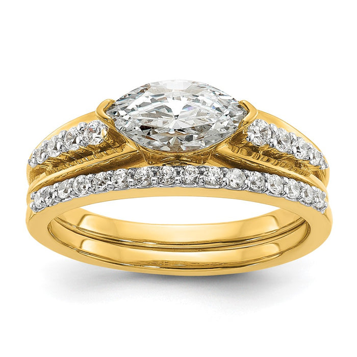 Exclusive 14K East West Semi-Mount Engagement Ring with 1/8 Carat Diamonds-7
