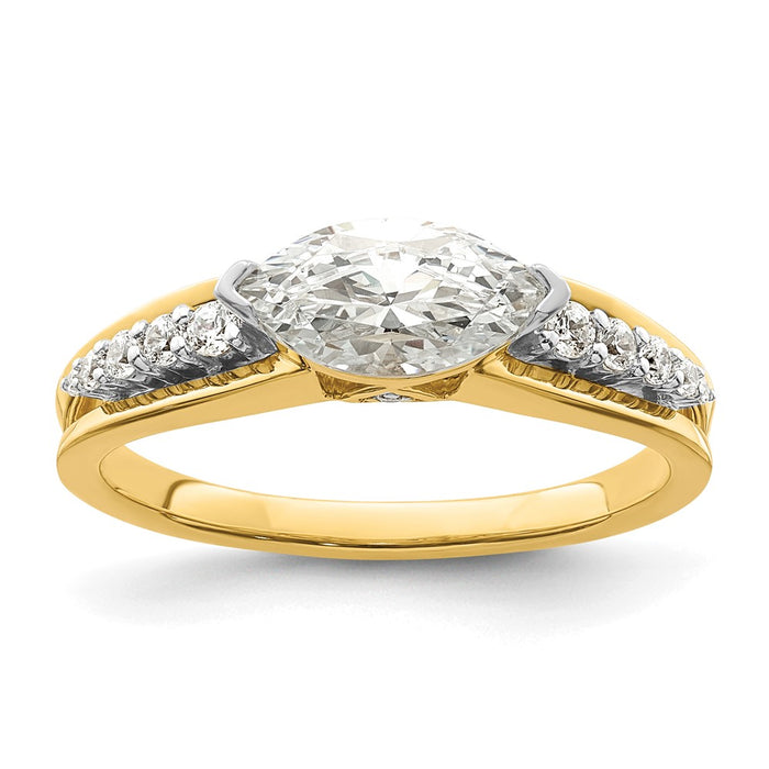 Exclusive 14K East West Semi-Mount Engagement Ring with 1/8 Carat Diamonds-1