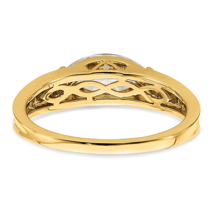 High-Quality 14K East West Marquise Engagement Ring - 1 Carat, Stylish Accents-5