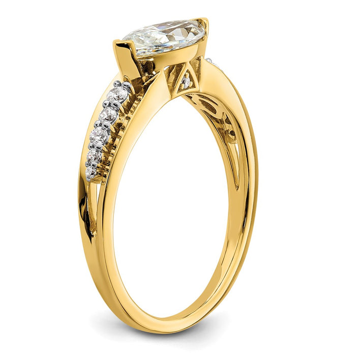 High-Quality 14K East West Marquise Engagement Ring - 1 Carat, Stylish Accents-6