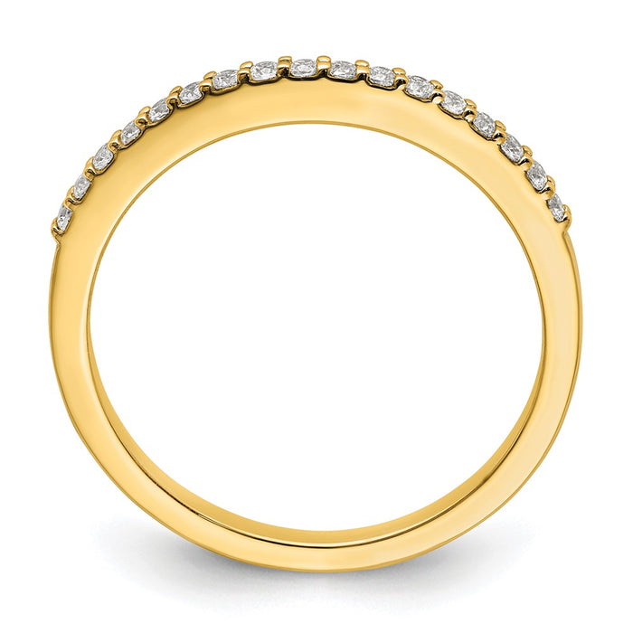 Buy Stylish 14K Gold Contoured Wedding Band with 1/6 Carat Diamonds - Luxury Value-2