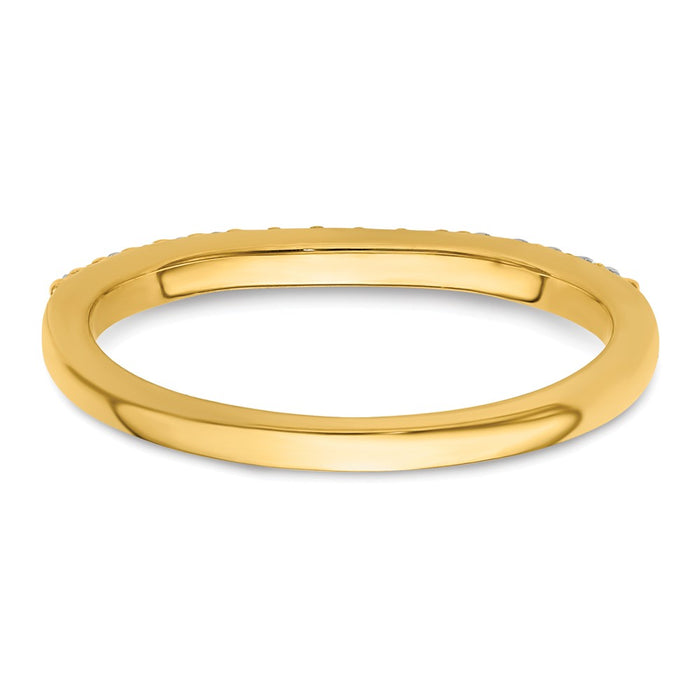 Buy Stylish 14K Gold Contoured Wedding Band with 1/6 Carat Diamonds - Luxury Value-5