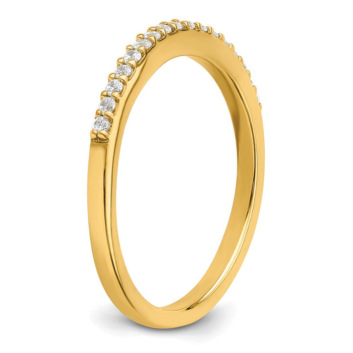 Buy Stylish 14K Gold Contoured Wedding Band with 1/6 Carat Diamonds - Luxury Value-6