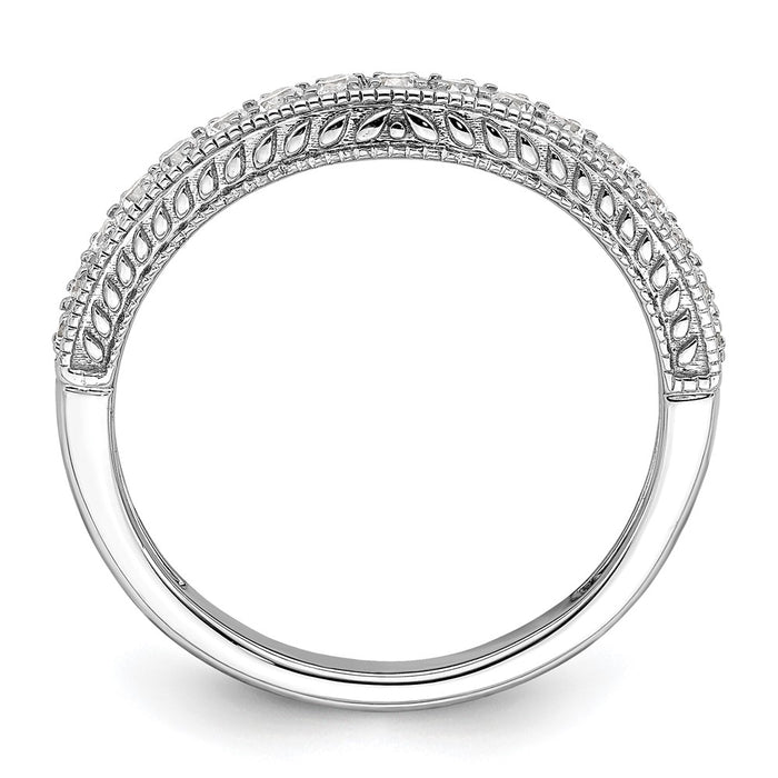 Buy Exclusive 14K White Gold 1/4 Carat Diamond Contoured Wedding Band - Luxury Value-2