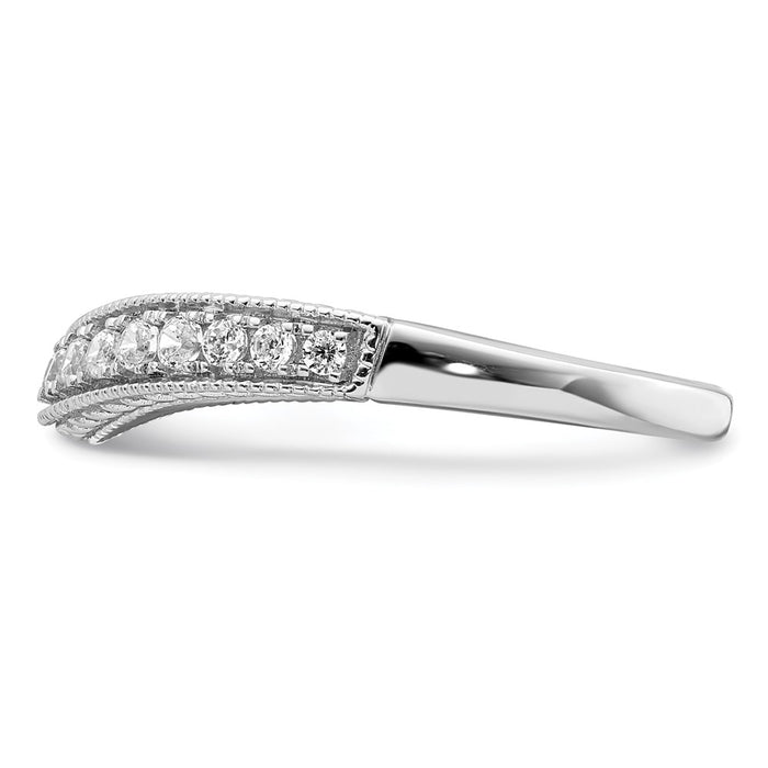 Buy Exclusive 14K White Gold 1/4 Carat Diamond Contoured Wedding Band - Luxury Value-3