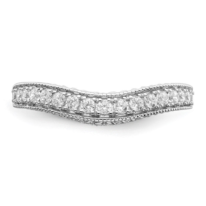 Buy Exclusive 14K White Gold 1/4 Carat Diamond Contoured Wedding Band - Luxury Value-4