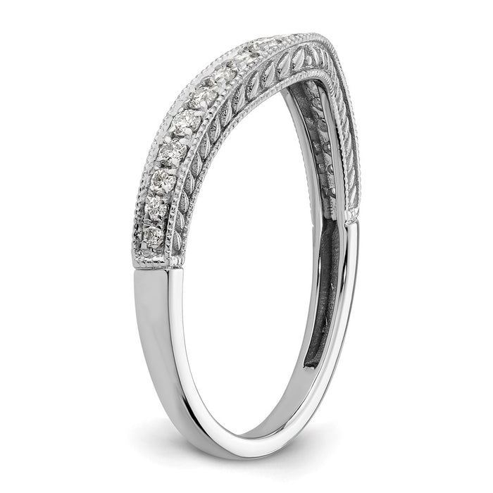 Buy Exclusive 14K White Gold 1/4 Carat Diamond Contoured Wedding Band - Luxury Value-5