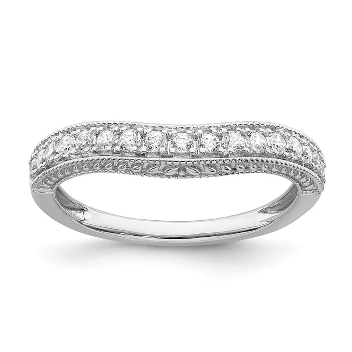 Buy Exclusive 14K White Gold 1/4 Carat Diamond Contoured Wedding Band - Luxury Value-1