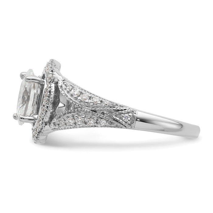 Buy Stylish 14K White Gold Vintage Halo Semi-Mount Ring with 1ct Diamond-3