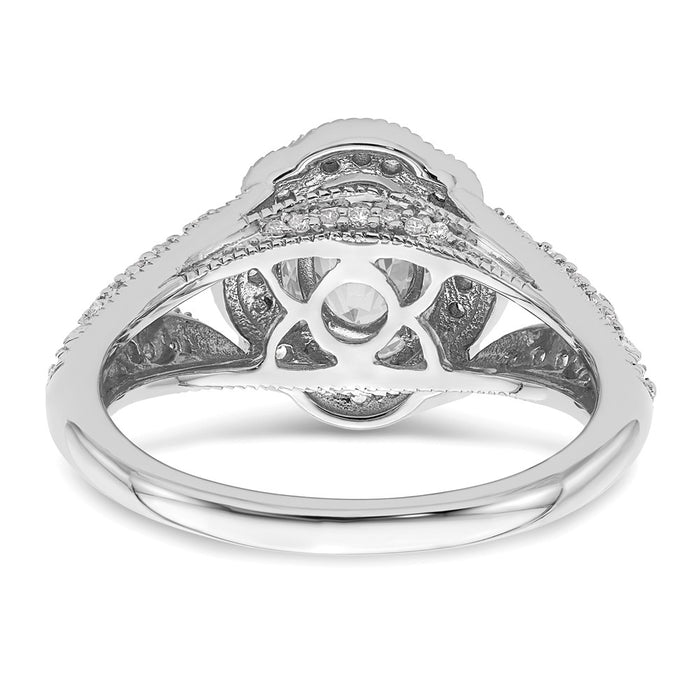 Buy Stylish 14K White Gold Vintage Halo Semi-Mount Ring with 1ct Diamond-5