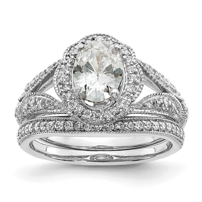 Buy Stylish 14K White Gold Vintage Halo Semi-Mount Ring with 1ct Diamond-7