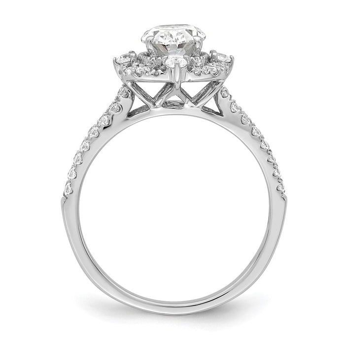 Exclusive 14K White Gold Vintage Halo Engagement Ring, 1 Carat Oval Center, Stylish Design-2
