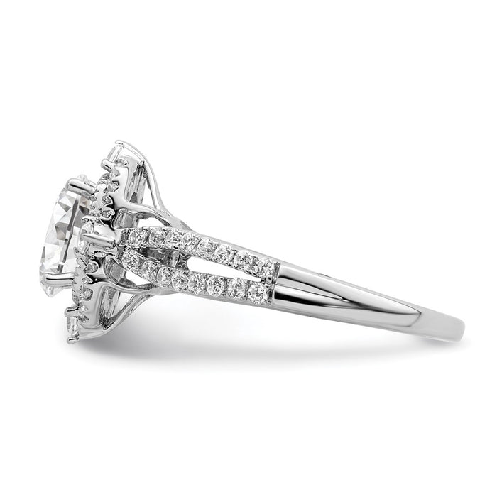 Exclusive 14K White Gold Vintage Halo Engagement Ring, 1 Carat Oval Center, Stylish Design-3