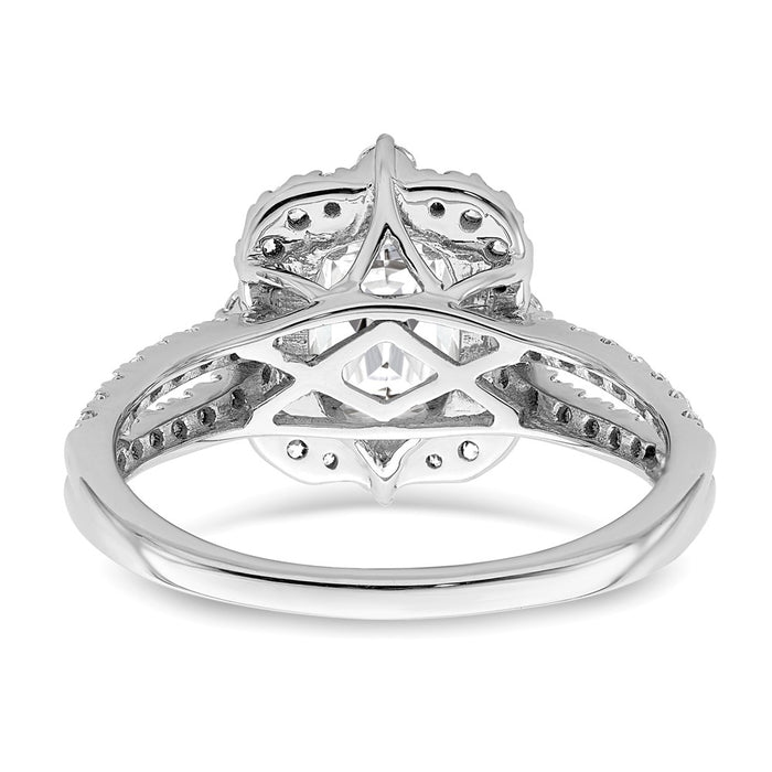 Exclusive 14K White Gold Vintage Halo Engagement Ring, 1 Carat Oval Center, Stylish Design-5