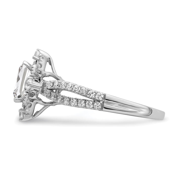 Buy Exclusive 14K White Gold Vintage Halo Engagement Ring for 1 Carat Emerald-Cut-3