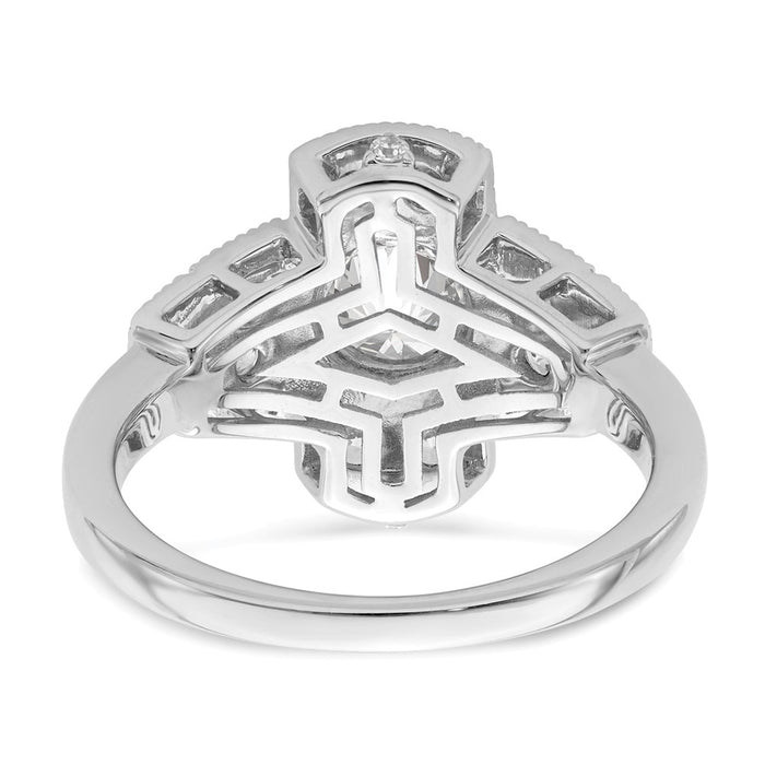Exclusive 14K White Gold Art Deco Semi-Mount Engagement Ring - 5/8 Carat-5